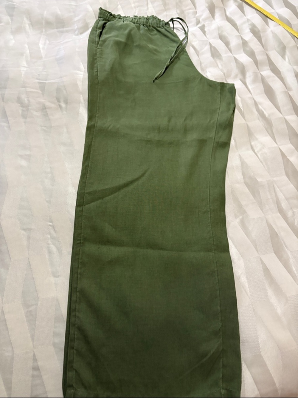 J. Crew Olive Drawstring Linen Pants